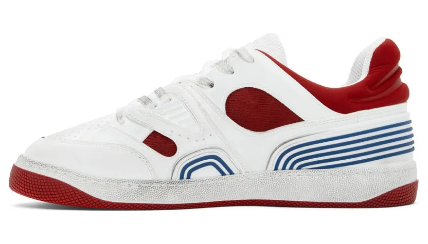 Gucci Red & White Basket Sneakers (697882 2SHJ0) (3)