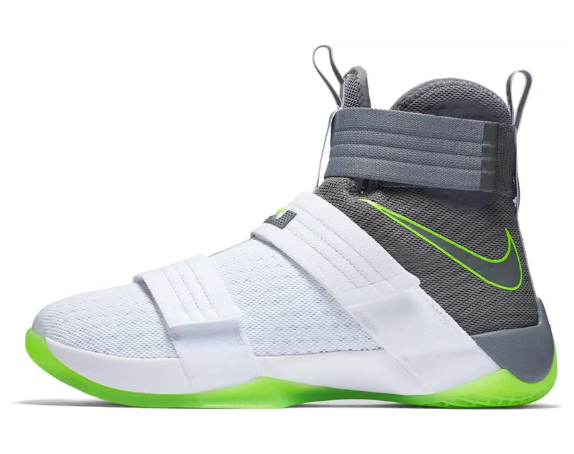 Nike LeBron Soldier 10 ‘Dunkman’ White/Cool Grey-Electric Green (844378-103)