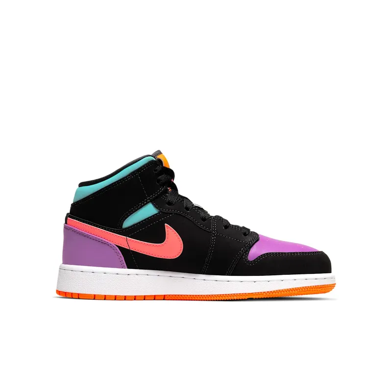 Jordan 1 Mid Multi-Color (GS) Black/Multi-Color (554725 083)