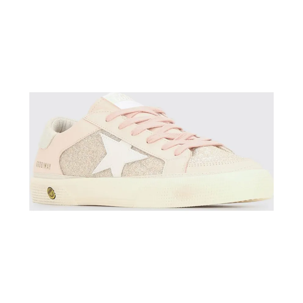 Golden goose Girls’ May Leather and Glitter Fabric with Embroidery Pink (GTF00495F00867125818)
