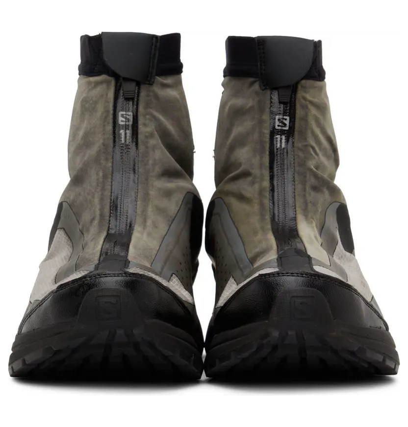 11 by Boris Bidjan Saberi Grey & Black Salomon Edition Bamba 2 High Sneakers (11xS 153) (2)