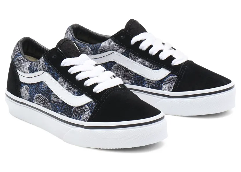 VANS Wireframe Skulls Old Skool Kinderschoenen Zwart (VN000W9TA2L)