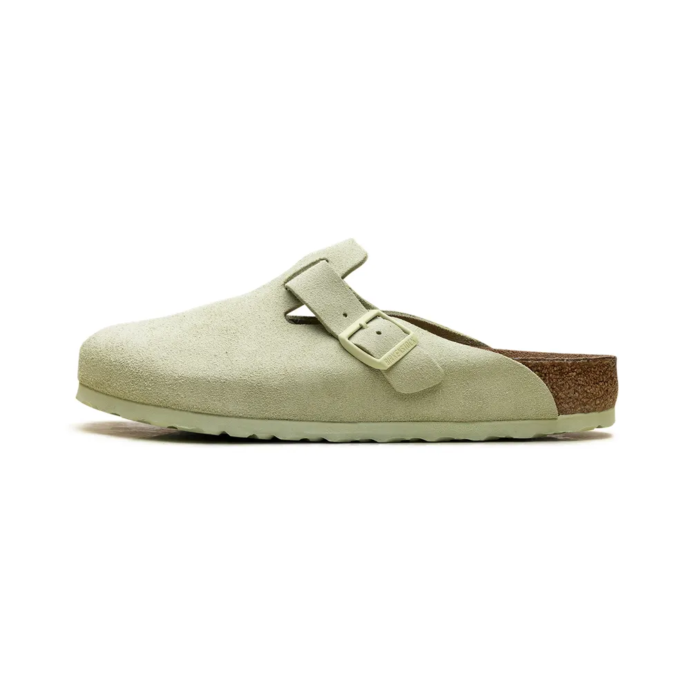 Birkenstock Boston Soft Footbed Suede Leather “Faded Lime” (1027648)