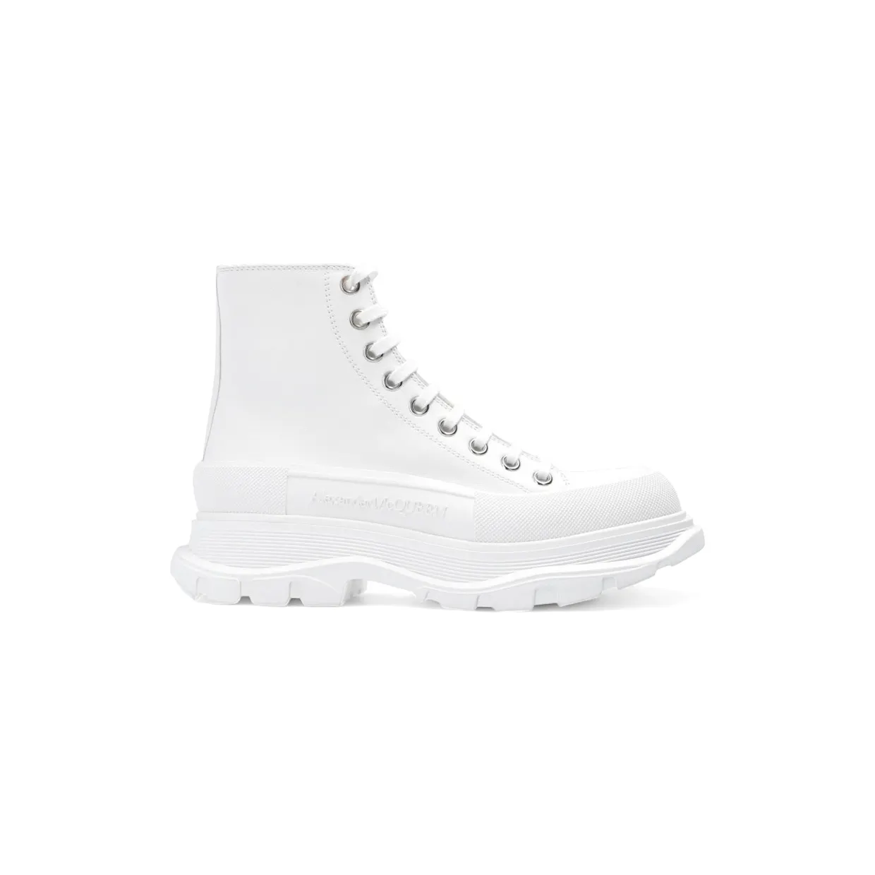 Alexander McQueen Tread Slick Boot White Silver (633900 WHZ62 9071)