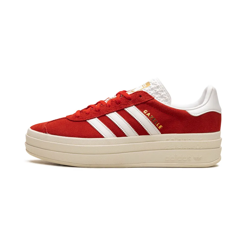 adidas Gazelle Bold Schuh Red / Cloud White / Gold Metallic (ID6990)