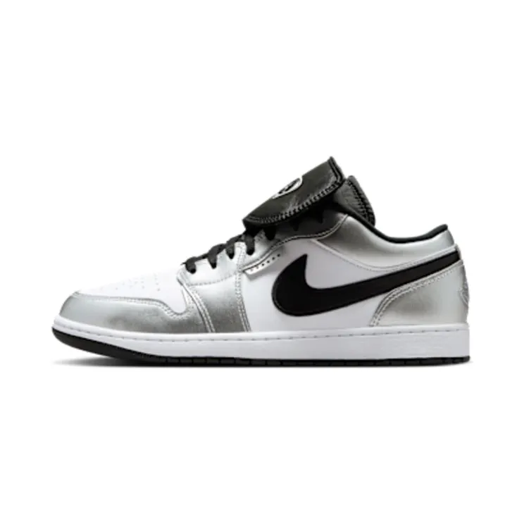 Jordan 1 Low SE Metallic Silver Tiempo “White / Metallic Silver / Black” (IR2278-100)