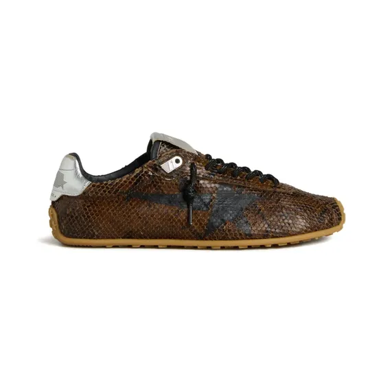 Golden Goose Marathon Speed leren met print “Brown” (GWF00892F007837)