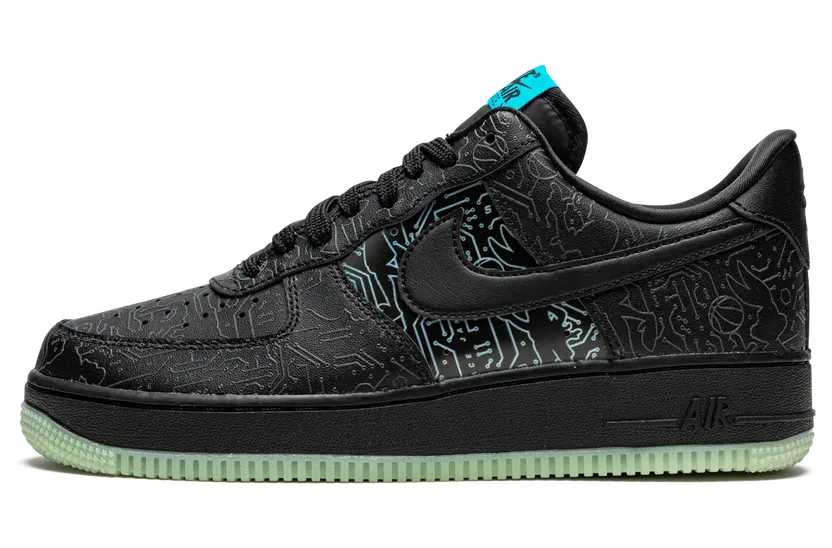 Nike Air Force 1 Low Computer Chip Space Jam (GS) – “Black / Electric Blue” (DN1434-001)