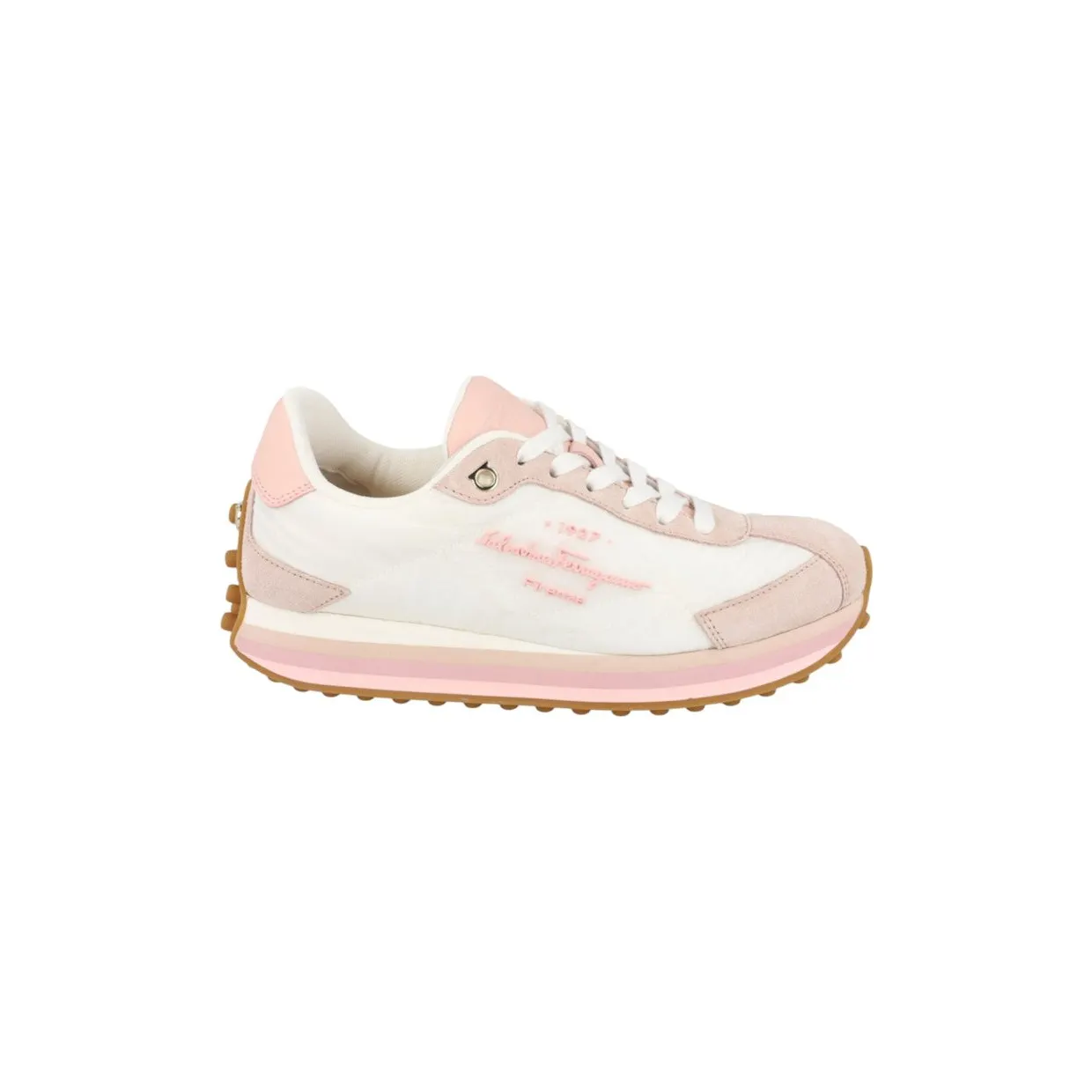 Ferragamo Iggy Mixed Media Sneakers Pink (030320-756564-M)