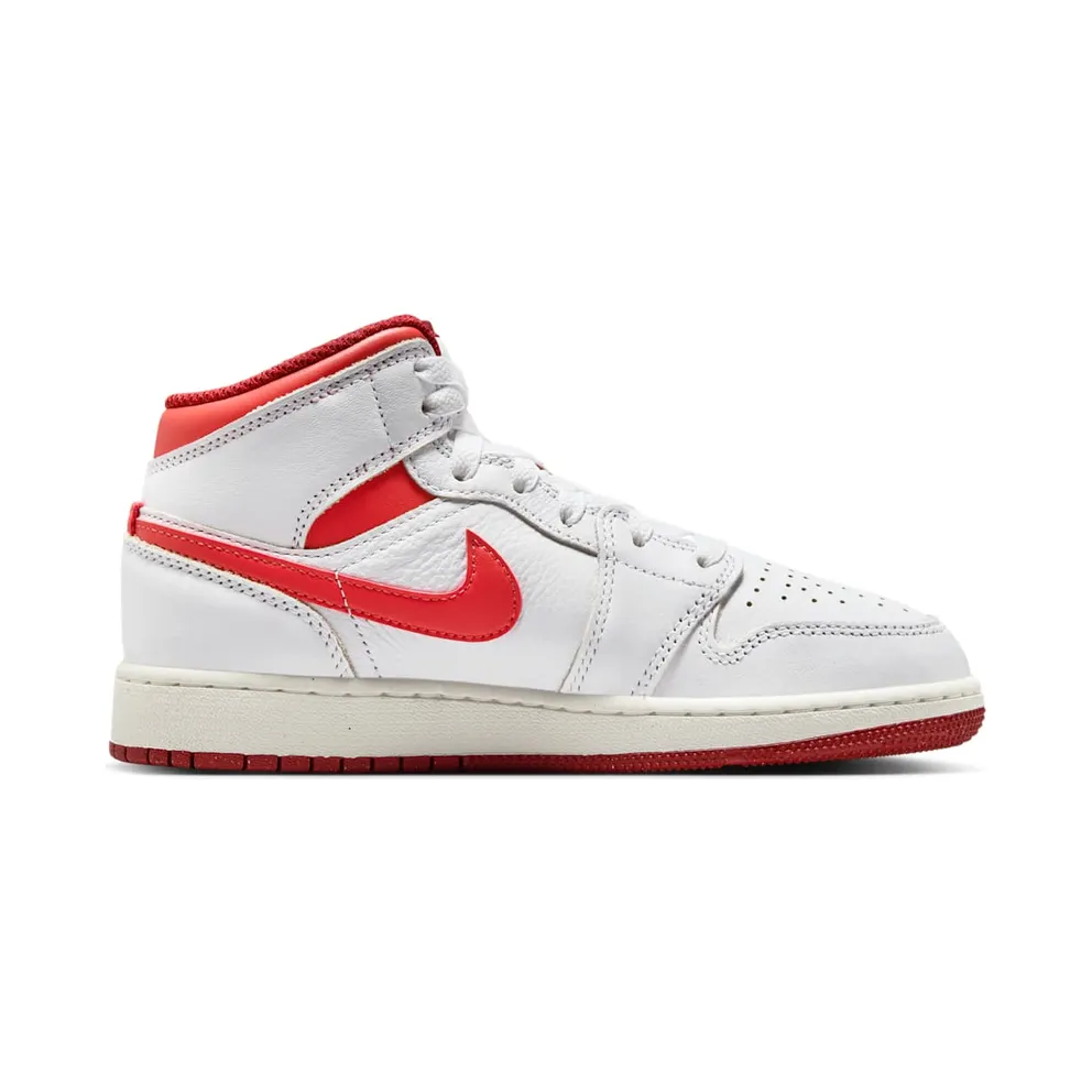 AIR Jordan 1 MID SE GS “WHITE DUNE RED” (FJ3464-160)