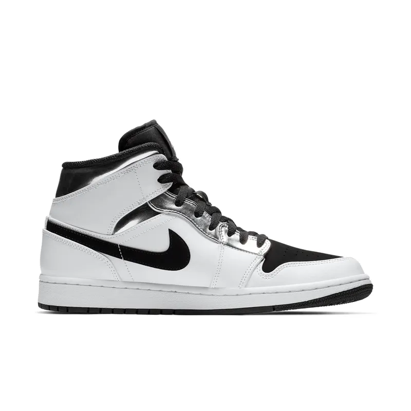 Jordan 1 Mid Alternate Think 16 White/Metallic Silver-Black (554724-121)
