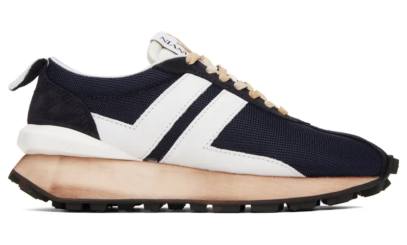 Lanvin Navy Mesh Bumpr Sneakers (FM-SKBRUN-DRAG-P20)
