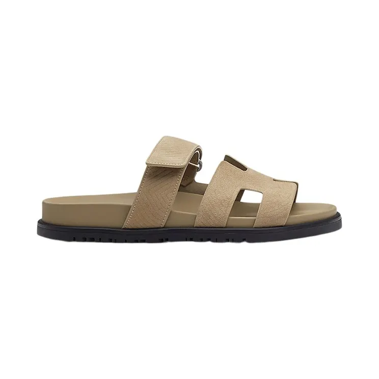 Hermes Chypre Sandal Beige Sable Suede Goatskin (H221123Z)