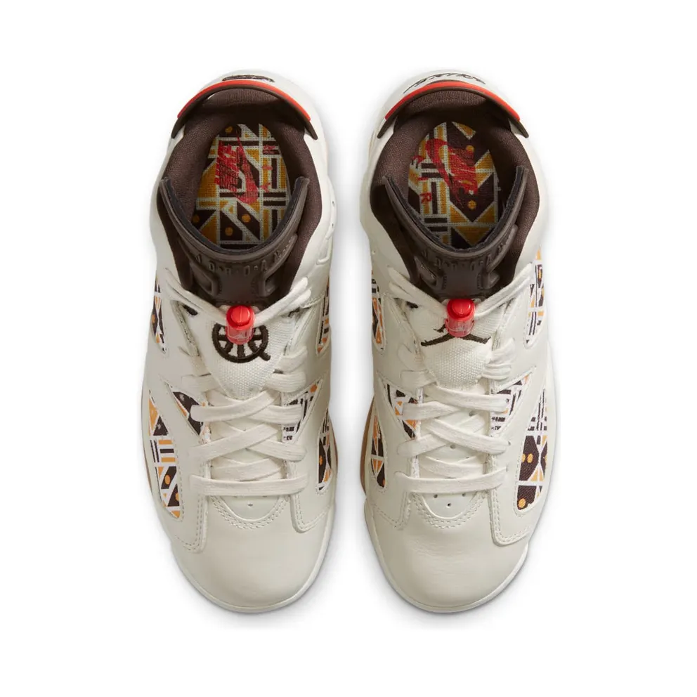 Jordan 6 Retro Quai54 Sail Brown 2020 (GS) Sail/Team Orange-Gum Light Brown-Baroque Brown (CZ6506-100)