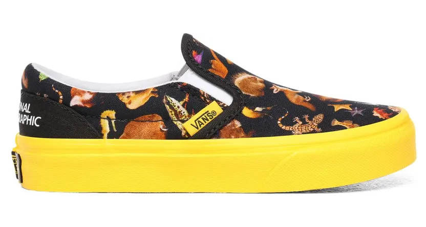 VANS Vans X National Geographic Classic Slip-on Schoenen Voor Kinderen (Zwart)