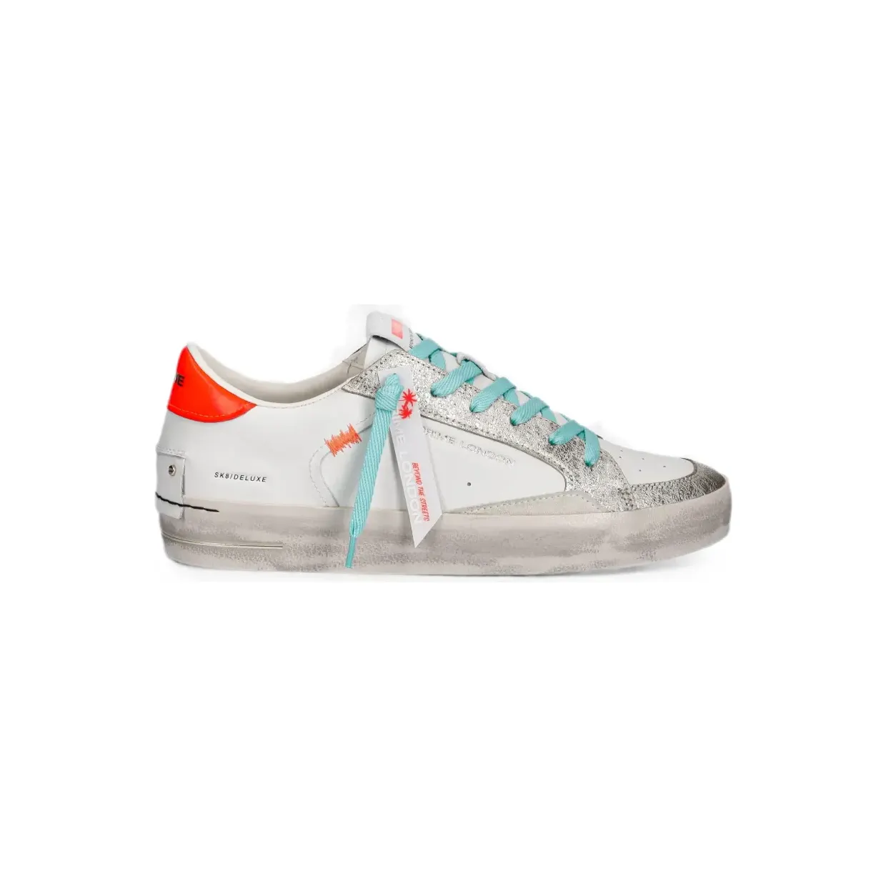 Crime London Skate Deluxe met gerafeld effect “White” (29127EE810)