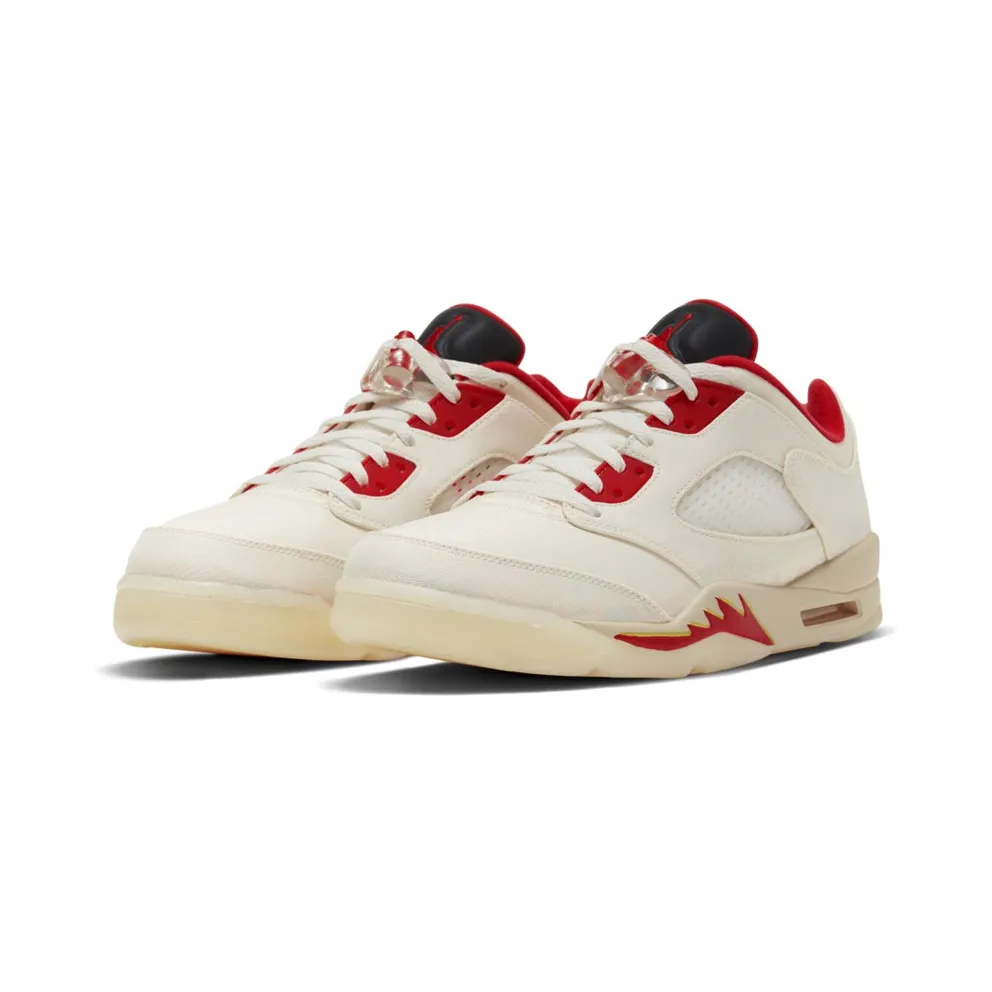 Jordan 5 Retro Low Chinese New Year (2021) Sail/Chile Red-Opti Yellow-Pearl White (DD2240-100)