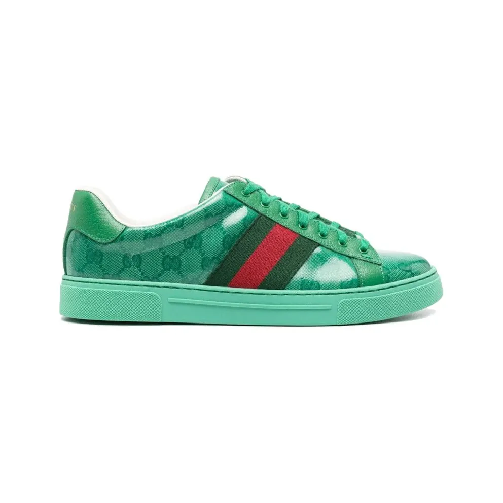 Gucci Ace GG Crystal Canvas Green (760775 FACRF 3751)