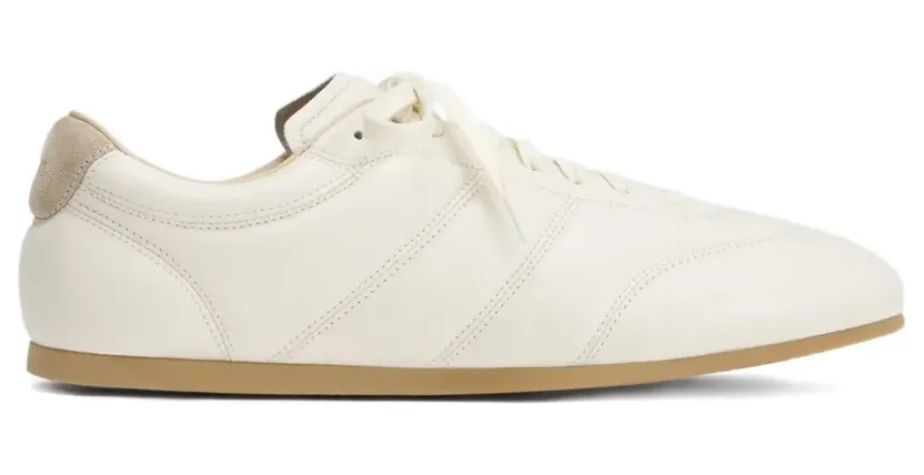 Lemaire Soft Runner leren met vlakken “White” (FO0227LL0023)