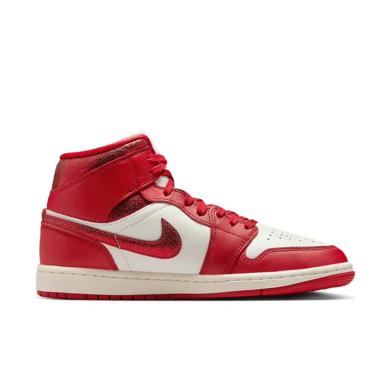 Air Jordan 1 Mid “Red Cracked Leather” (HJ9337-106)