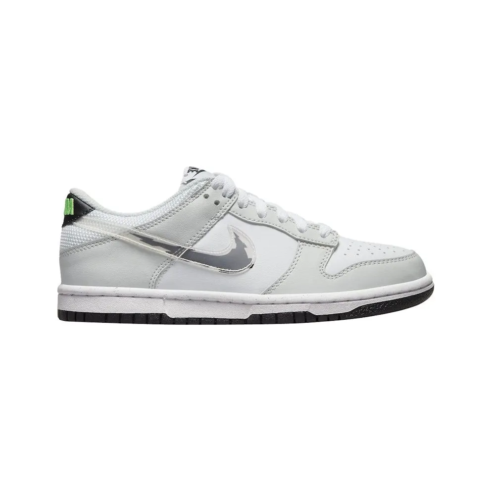Nike Dunk Low Glitch Swoosh White Grey (DV3033-001)