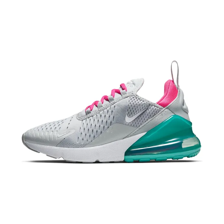 Nike Air Max 270 South Beach (W) “Pure Platinum / Pink Blast / Aurora Green / White” (AH6789-065)