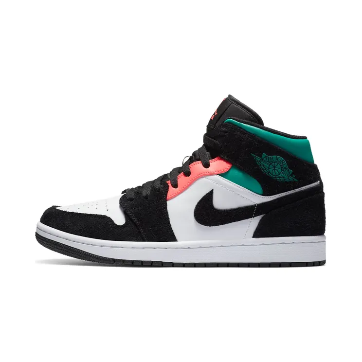 Air Jordan 1 Mid SE South Beach “White / Black / Neptune Green / Hot Punch” (852542-116)
