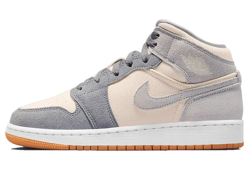 Air Jordan 1 Mid SE Coconut Milk Particle Grey (GS) (DN4346-100)