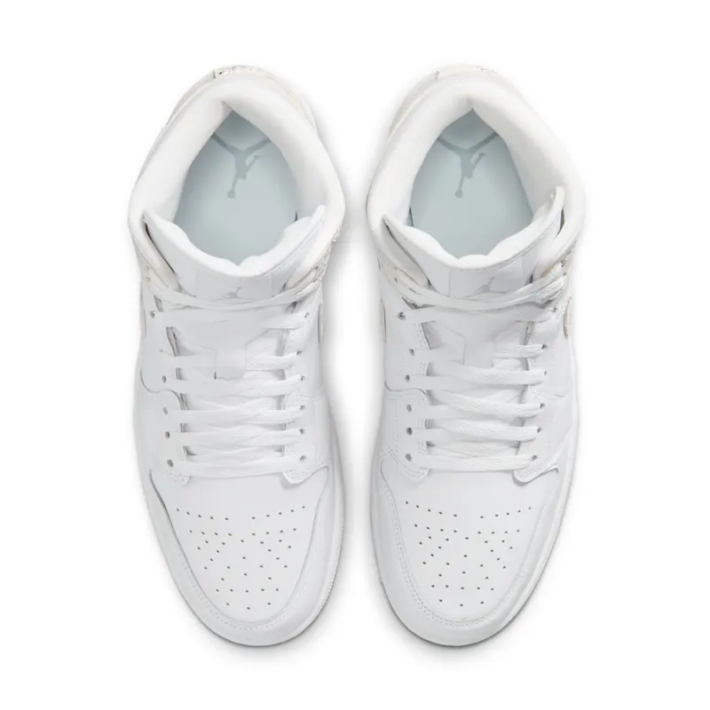Jordan 1 Mid SE “Distressed White Field Silver” (IR2271-100)