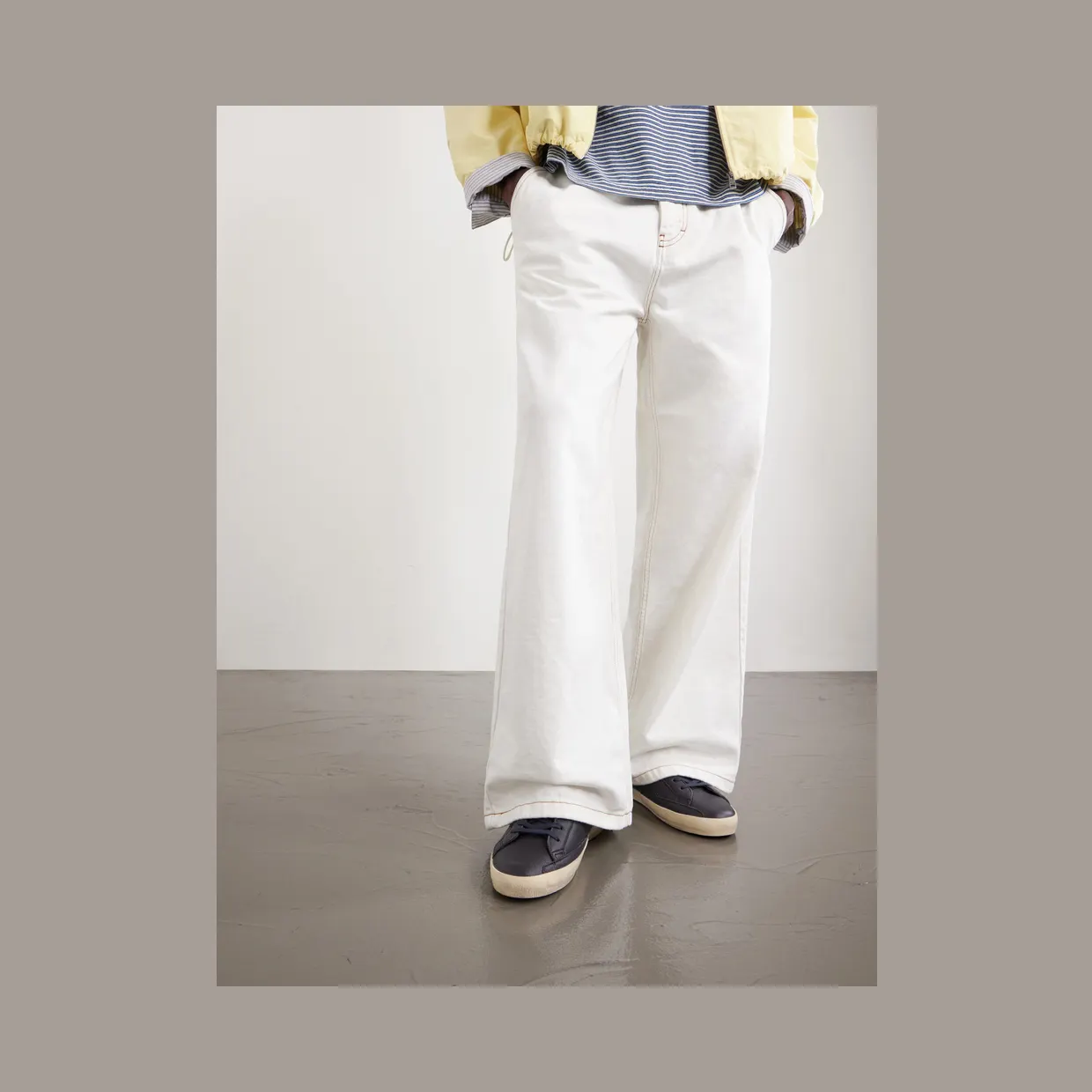 Golden Goose Super-Star Distressed Full-Grain Leather Sneakers Navy (GMF00101.F008887) (2)