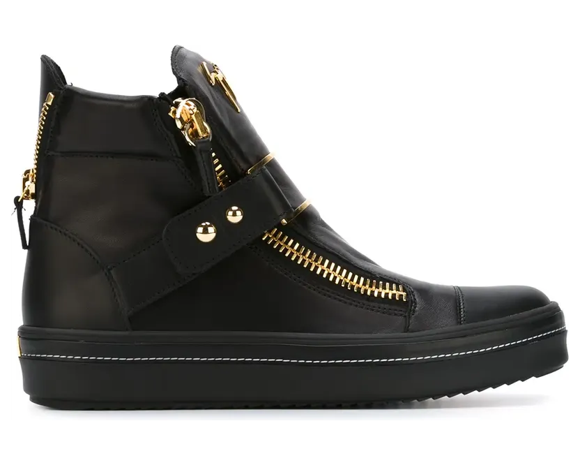 Giuseppe Zanotti High-Top-Sneakers mit Reißverschlüssen – Schwarz (RU5097001)