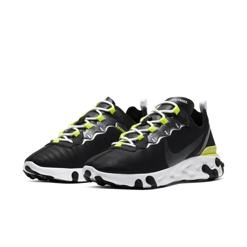 Nike React Element 55 Black Lemon Venom (W) Black/Lemon Venom-White (CN3591-001)