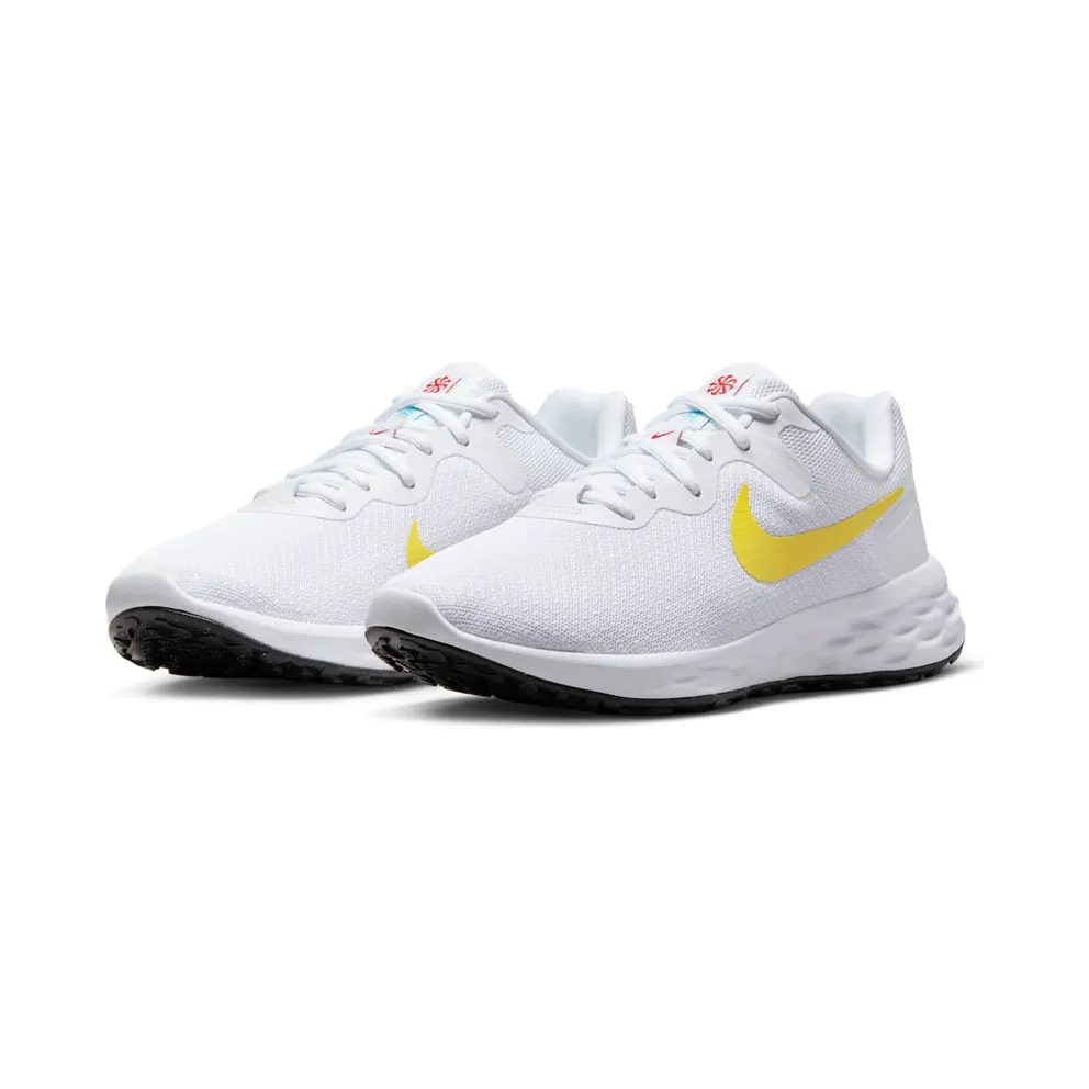 Nike Revolution 6 “White / Black / Baltic Blue / Opti Yellow” (DC3729-105)