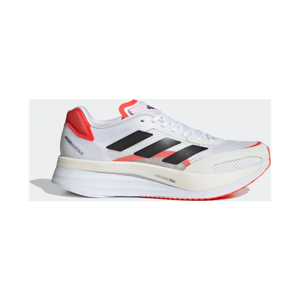 adidas Adizero Boston 10 Laufschuh Cloud White / Core Black / Solar Red (FY4079)