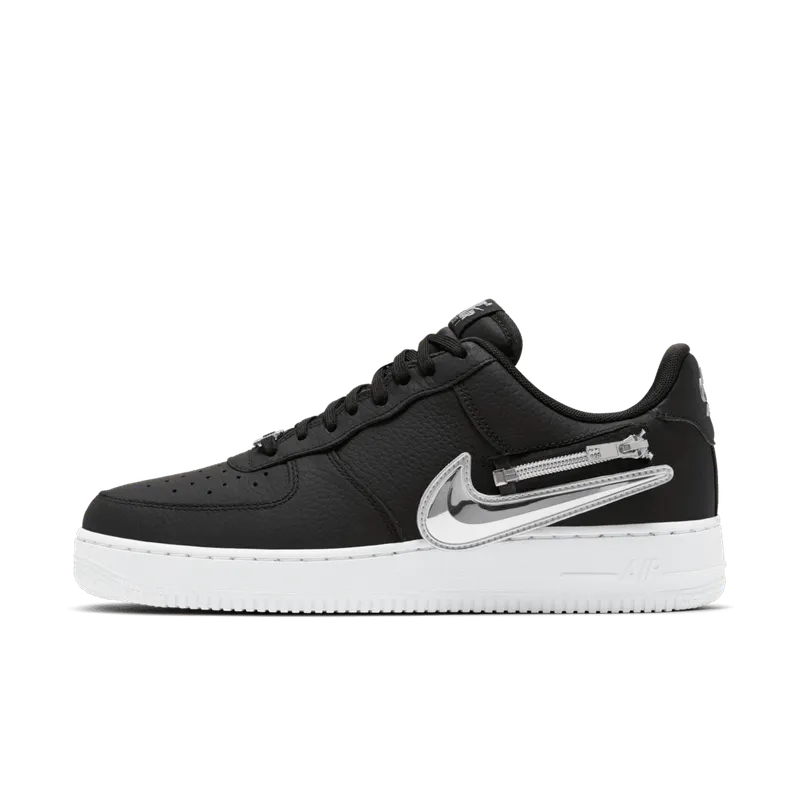Nike Air Force 1 Low Zip Swoosh Black Black/White (CW6558-001)