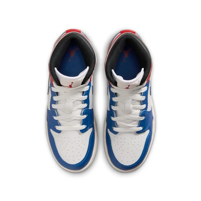 Air Jordan 1 Mid GS “True Blue / Varsity Red / Black / Summit White” (DQ8423-406)