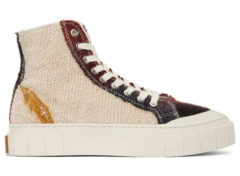 Good News Off-White & Burgundy Juice Sneakers (GNJUIC008)