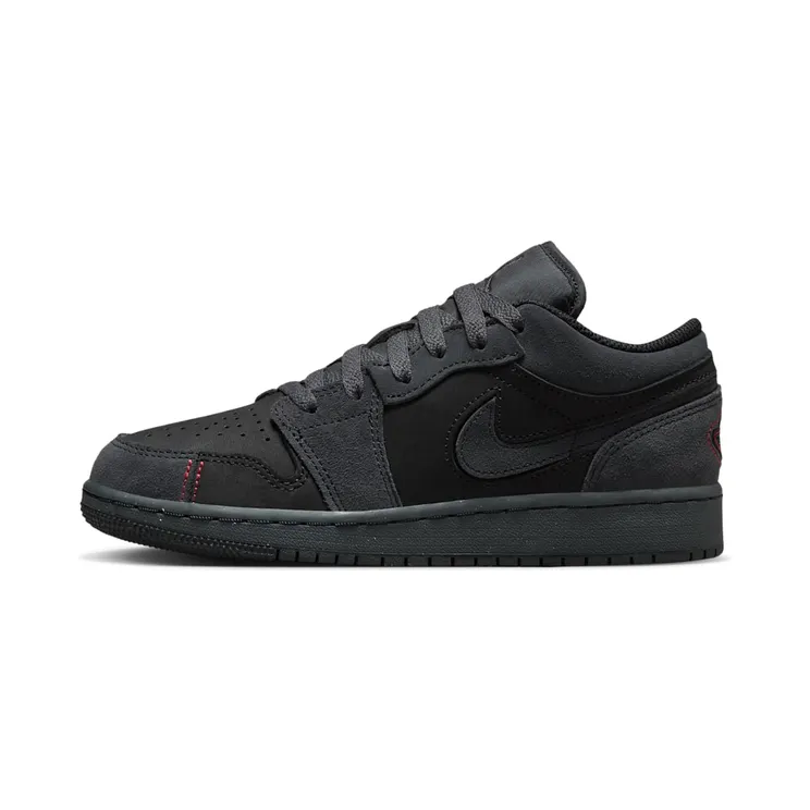 Jordan 1 Low SE Craft “Dark Smoke Grey / Varsity Red / Black” (FQ7757-001)