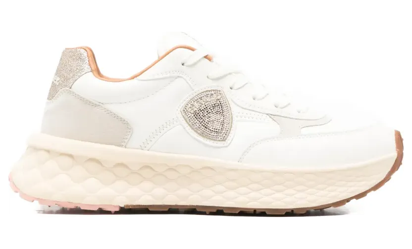 Blauer Leren met logoplakkaat “White” (S6LYNN01LES)