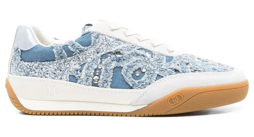 LIU JO Jeans-Sneakers mit Schmucksteinen – Blau (BA6093TX543)