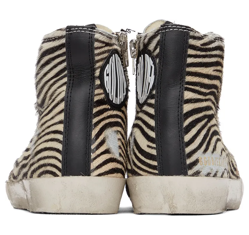 Golden Goose Black & Off-White Francy Zebra Sneakers (GWF00114.F002628.81554) (4)