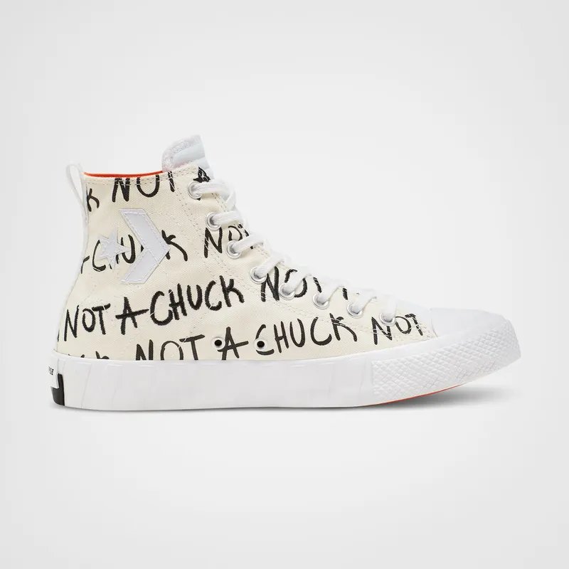 Converse Chuck Taylor All-Star 70s Hi Unt1tl3d “Not a Chuck” White Egret/White-Bold Mandarin (166503C)