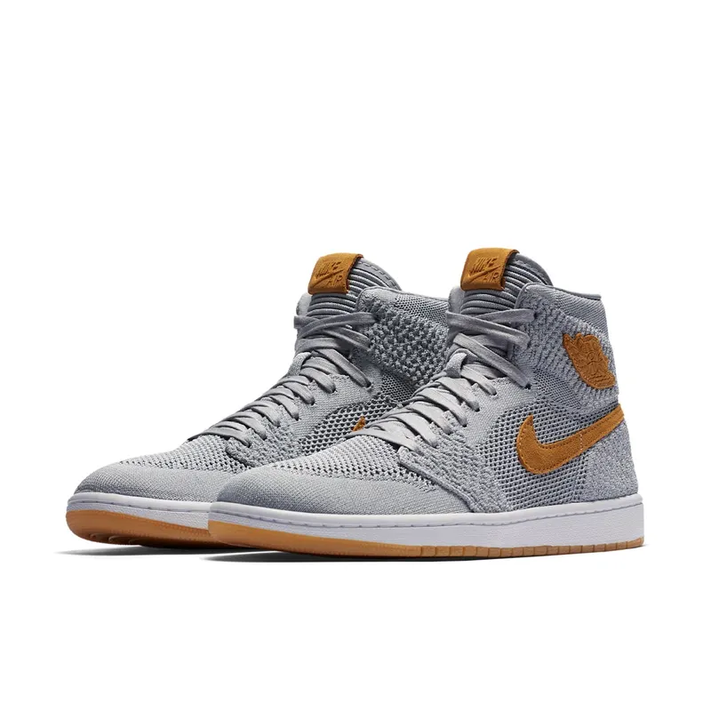 Air Jordan Nike AJ I 1 Retro High Flyknit Wolf Grey (2017) (919704-025)