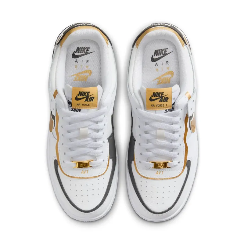 Nike Air Force 1 Low Shadow White Black Metallic Gold (CI0919-125)