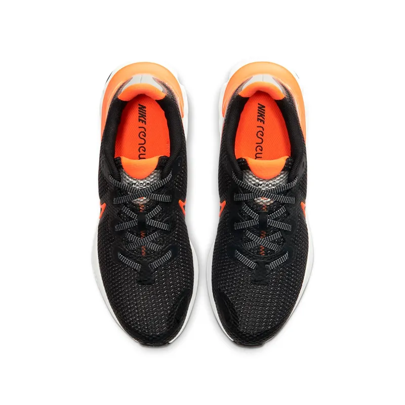 Nike Renew Run Black Total Orange (GS) Black/Chrome/Particle Grey (CT1430-001)