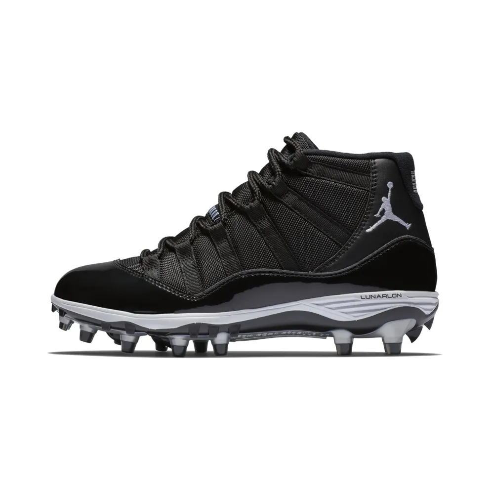 Jordan 11 Retro Cleat Black Black/White-Metallic Silver (AO1561-011)