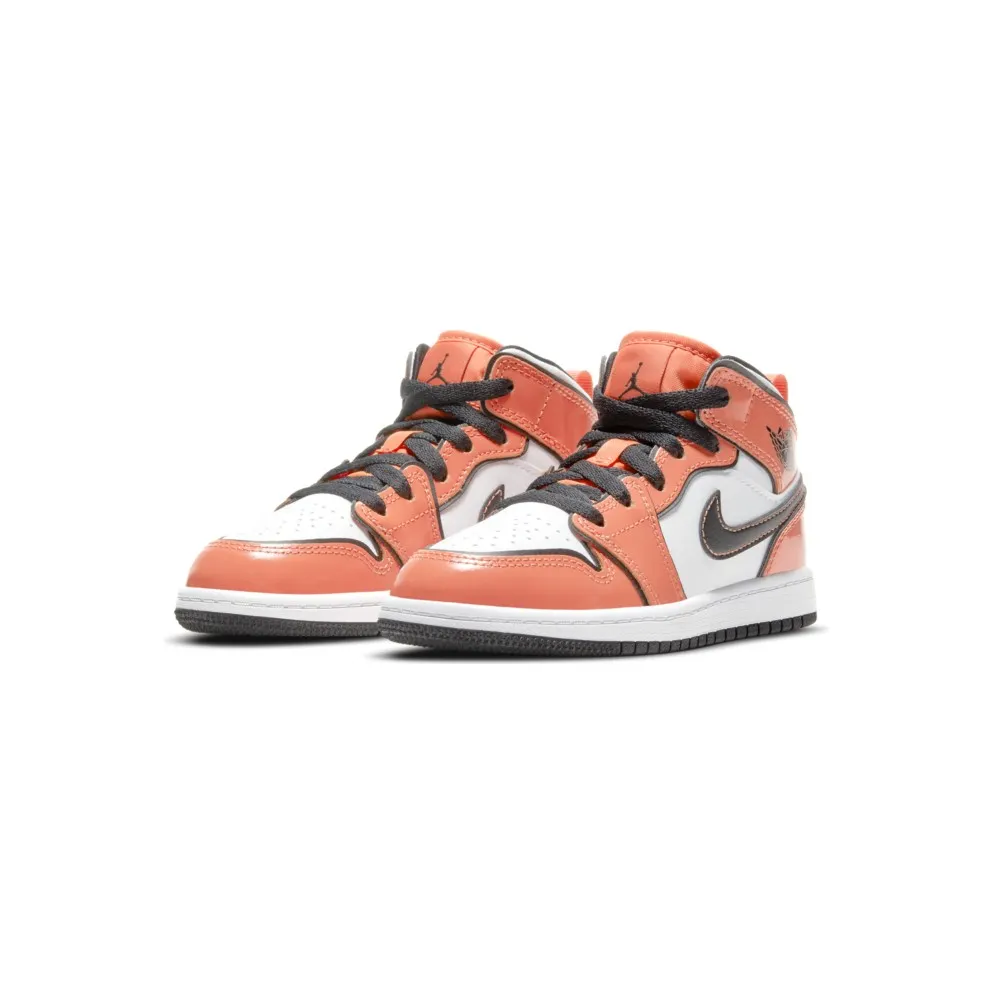 Jordan 1 Mid Turf Orange (PS) Turf Orange/White-Black (BQ6932-802)