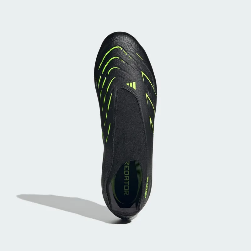 adidas Predator League Laceless FG/MG Core Black Carbon Lucid Lemon (JI1166)