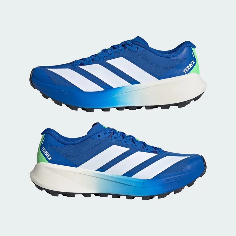 Adidas Terrex Agravic 4 Trail Running Shoes Blue / Cloud White / Lime Burst (KJ8875)