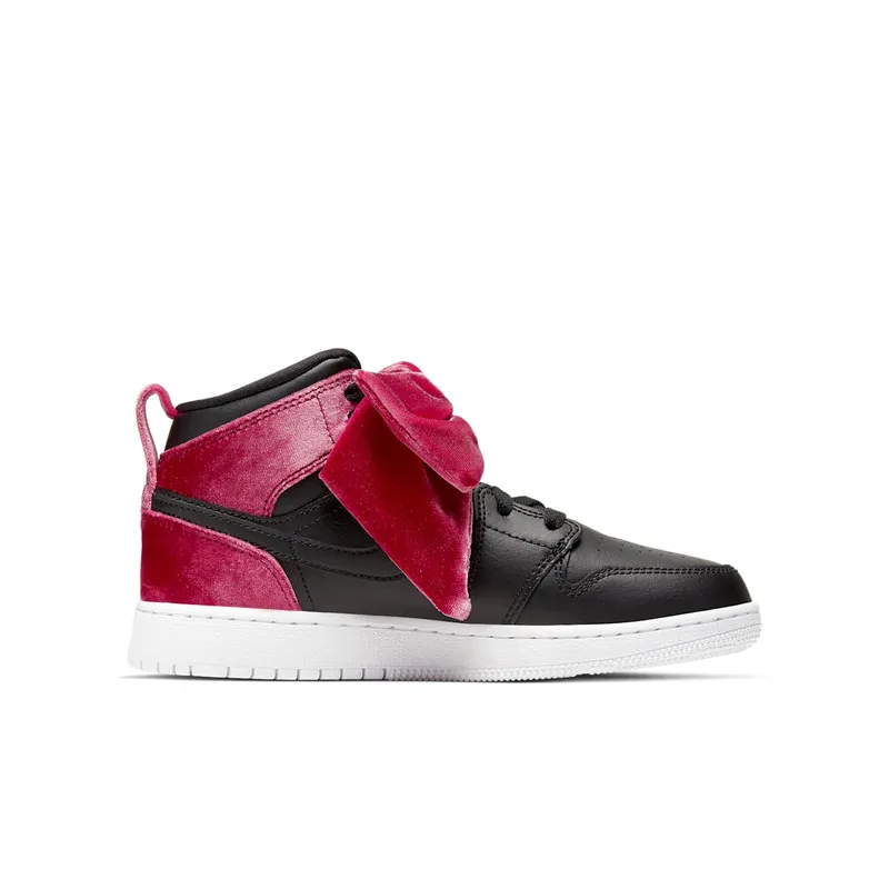 Jordan 1 Mid Bow Black Noble Red (GS) Black/Black-Noble Red (CK5678-006)